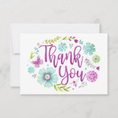 Floral Waterverf Flat Bedankt (Voorkant)