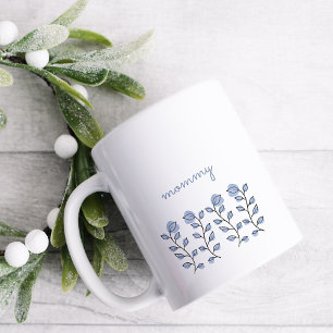 Floral Waterverf Gifts (blauw) Koffiemok