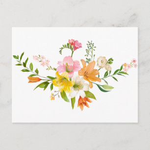 Floral Waterverf Hallo Lily Flowers Briefkaart