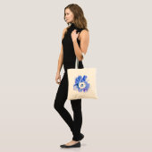 Floral waterverf handgetekende abstracte canvas ta tote bag (Voorkant (model))