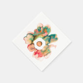 Floral waterverf handgetekende abstracte kunstluie servet (Hoek)