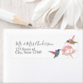 Floral Waterverf Hummingbird Address Label (Insitu)