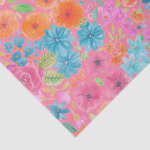 Floral waterverf in roze tissuepapier (Detail)