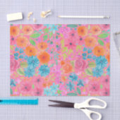 Floral waterverf in roze tissuepapier (Craft)