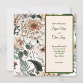 Floral Waterverf & Ink Wedding Uitnodiging (Voorkant)