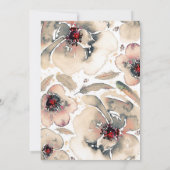 Floral Waterverf Ivory Cream Fall Wedding Kaart (Achterkant)