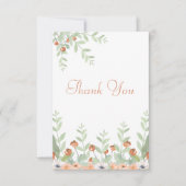 Floral Waterverf Modern Script Wedding Bedankkaart (Voorkant)