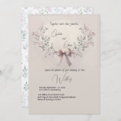 Floral waterverf Modern Typografie bruiloft Kaart (Voorkant / Achterkant)