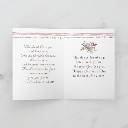 Floral Waterverf Moederdag Blessings Scripting Kaart (Binnen)