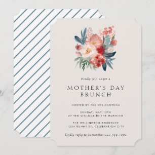 Floral Waterverf Moederdag Brunch Kaart