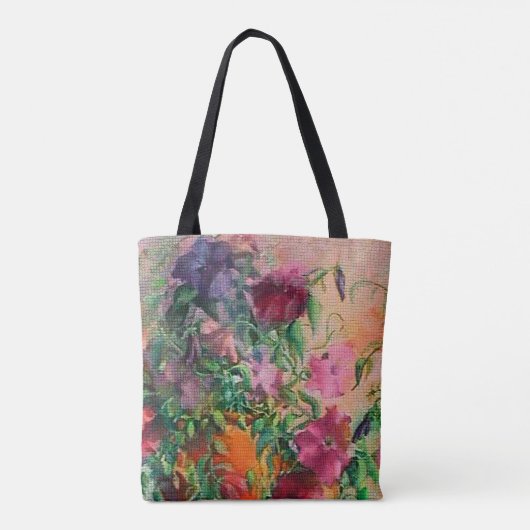 Floral Waterverf Needlepoint Kijk Draagtas (Achterkant)