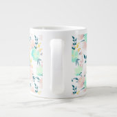 Floral Waterverf Pattern Extra Grote Beker (Achterkant)