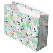 Floral Waterverf Pattern Groot Cadeauzakje (Voorkant Gekanteld)