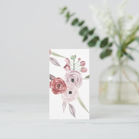 Floral Waterverf Pattern Informatiekaartje (Staand voorkant)