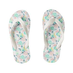 Floral Waterverf Pattern Kinder Teenslippers