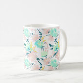 Floral Waterverf Pattern Koffiemok (Voorkant rechts)
