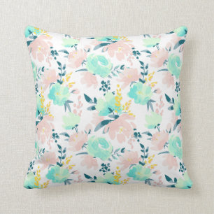 Floral Waterverf Pattern Kussen