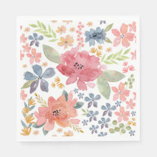 Floral Waterverf Pattern Servet