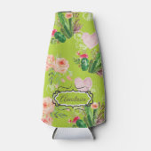 Floral waterverf Personalized Cactus Flesjeskoeler (Voorkant)