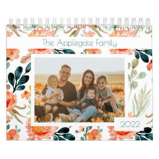 Floral Waterverf Photo Calendar Kalender