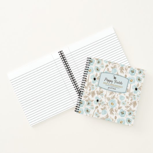 Floral Waterverf Poppies Rental Guest Book Notitieboek (Binnen)