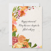 Floral Waterverf Retirement Party Kaart (Achterkant)