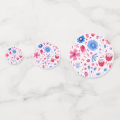 Floral Waterverf Roze Blauw Confetti (Voorkanten)