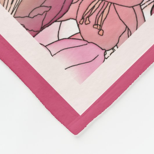 Floral Waterverf roze pastel patroon personalisere Fleece Deken (Hoek)