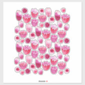 Floral Waterverf Roze Sticker (Vel)