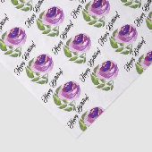 Floral Waterverf Rozen Pattern | Gelukkige verjaar Tissuepapier (Detail)