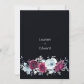 Floral waterverf rozen pony zwarte uitnodiging (Achterkant)