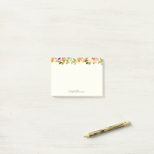 Floral Waterverf Rustic Country Art Specialized Post-it® Notes (Op bureau)