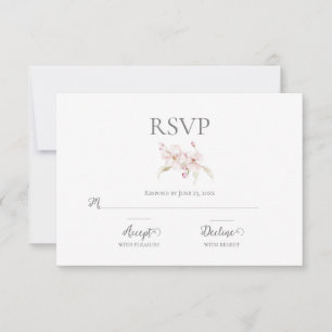 Floral Waterverf Script Pastel Pink Weddenschap RSVP Kaartje