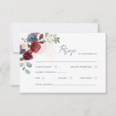 Floral Waterverf Script QR Code Wedding RSVP Kaart (Voorkant)