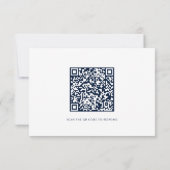 Floral Waterverf Script QR Code Wedding RSVP Kaart (Achterkant)
