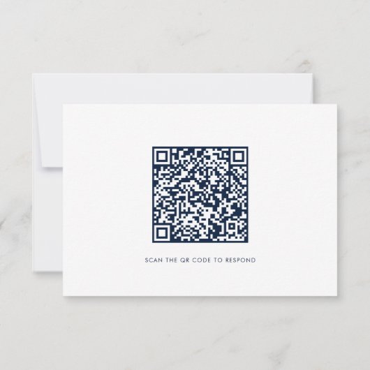 Floral Waterverf Script QR Code Wedding RSVP Kaart (Achterkant)
