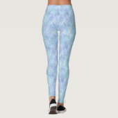Floral Waterverf Sparkle Pattern Blue Leggings (Achterkant)