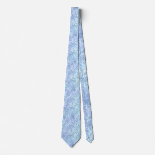 Floral Waterverf Sparkle Pattern Blue Stropdas (Voorkant)