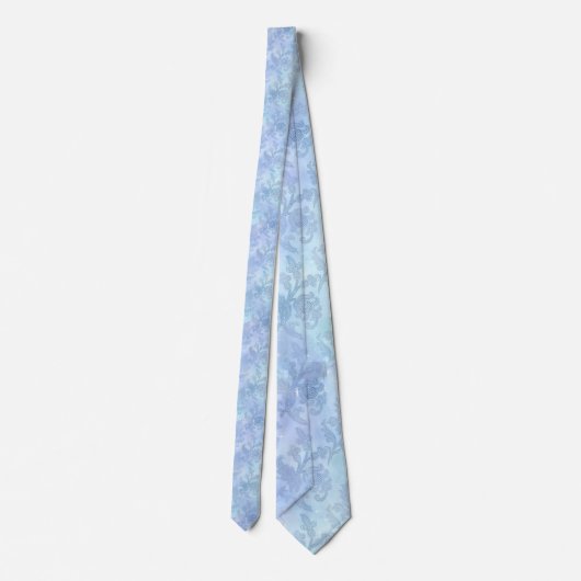 Floral Waterverf Sparkle Pattern Blue Stropdas (Achterkant)