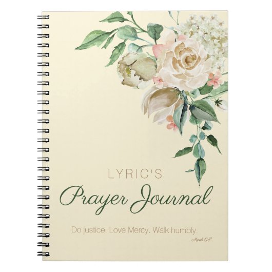 Floral Waterverf Specialized Prayer Journal Notitieboek (Voorkant)