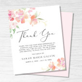 Floral Waterverf sympathie begrafenis bedankt kaar