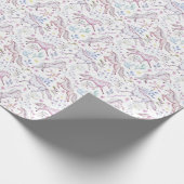 Floral Waterverf Unicorn Pattern Cadeaupapier (Hoek)