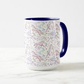 Floral Waterverf Unicorn Pattern Mok (Voorkant rechts)