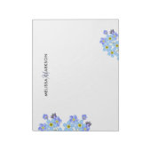 Floral Waterverf vergeet me niet de naam van een m Notitieblok (Gedraaid)