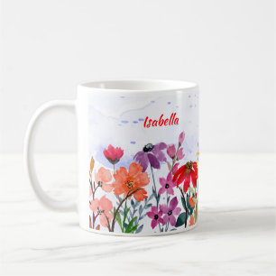 Floral Waterverf Vertrouwen in Jehovah Aangepaste Koffiemok