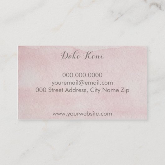 Floral-waterverf Visitekaartje (Achterkant)