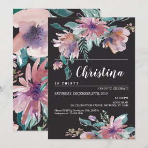 Floral Waterverf Vrouw Birthday viering Kaart