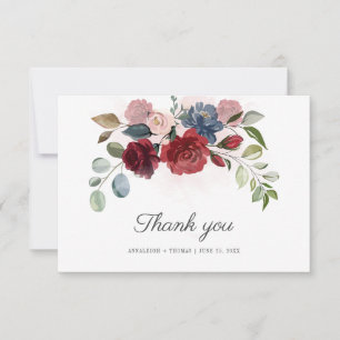 Floral Waterverf Wedding Bedankkaart