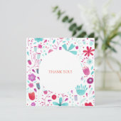 Floral Waterverf Wedding Bedankkaart (Staand voorkant)