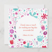 Floral Waterverf Wedding Bedankkaart (Achterkant)